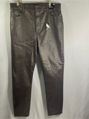 Express Coated Skinny Jeans — Dark Brown